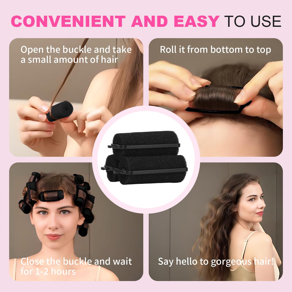 Amzpus sleep-friendly hair rollers for comfortable overnight curls.