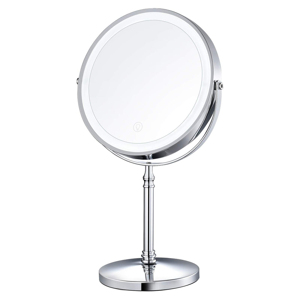 AMZTOLIFE 8-Inch lighted mirror front view for precise makeup application.