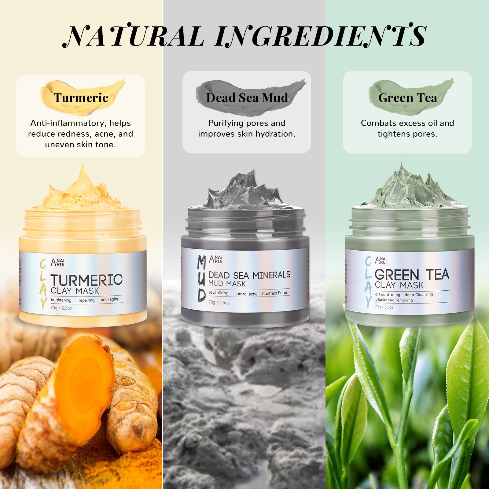 ANAI RUI green tea mask promoting refreshed, balanced skin and tightened pores.