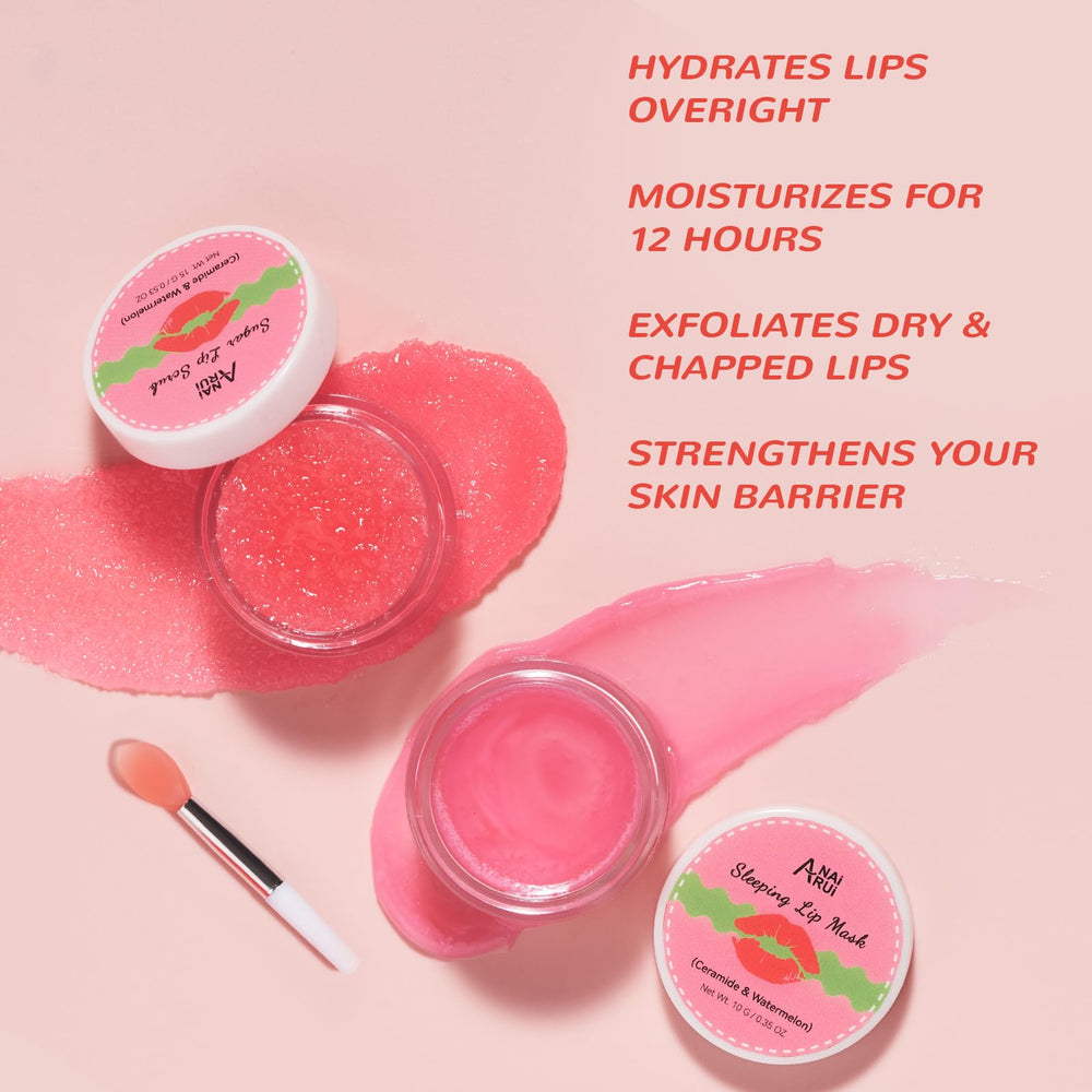 ANAI RUI lip mask jar provides overnight hydration for smoother lips.