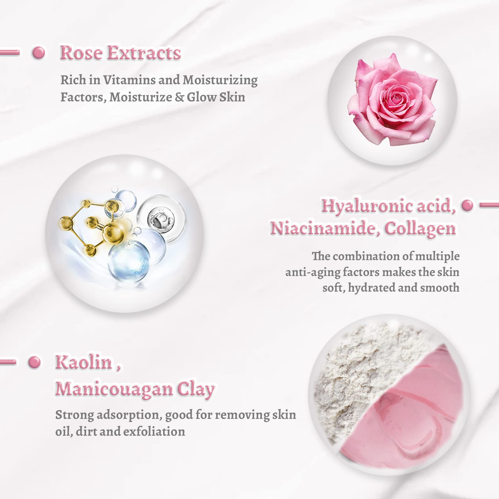 ANAI RUI Rose Clay Mask texture close-up demonstrates detoxifying pink clay for refreshed skin