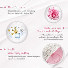 ANAI RUI Rose Clay Mask texture close-up demonstrates detoxifying pink clay for refreshed skin