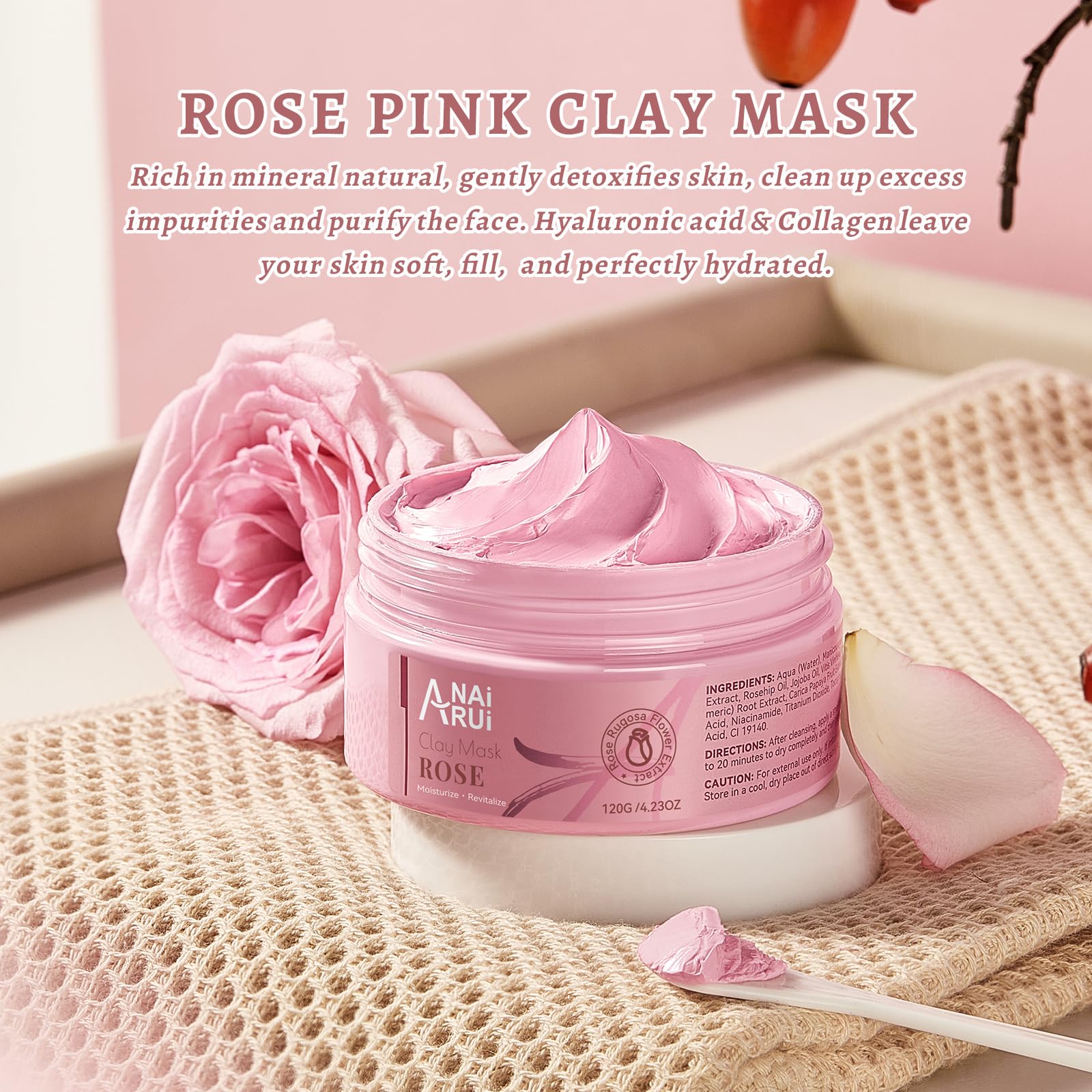 ANAI RUI Rose Flower extract close-up highlights natural ingredients