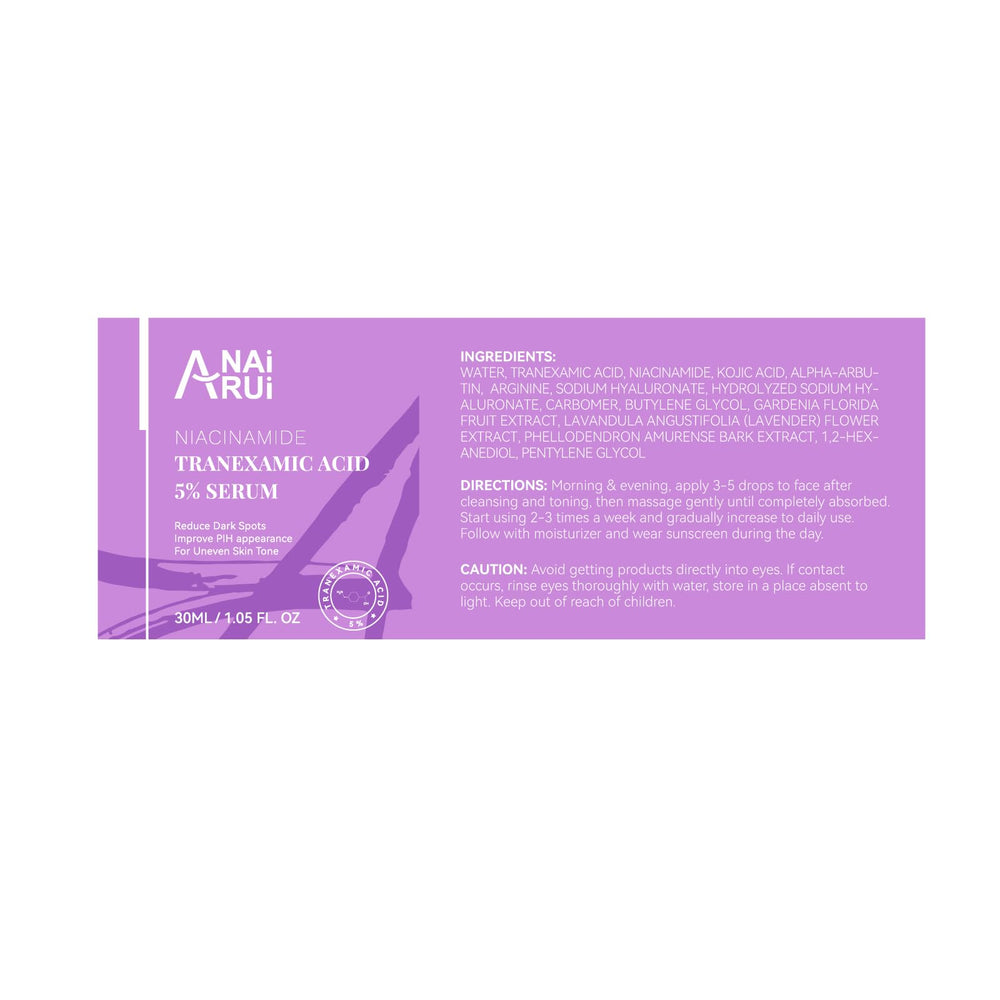 ANAI RUI serum label-front view highlights active ingredients and usage directions.