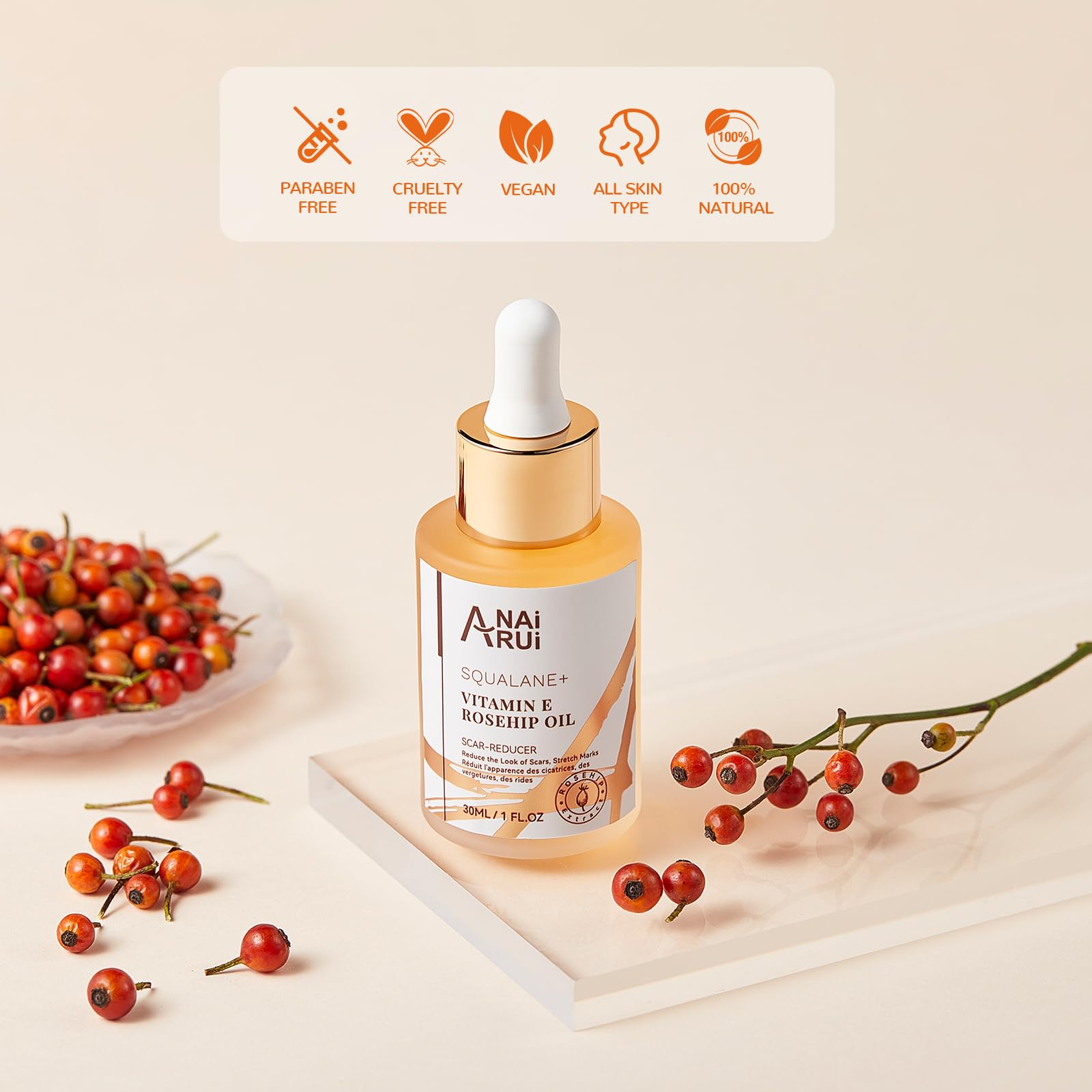 ANAI RUI Squalane formula improving skin tone and texture.