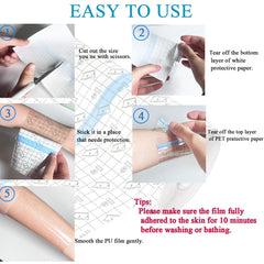 ANAMPION tattoo bandage grid-lines help trim to fit the area.