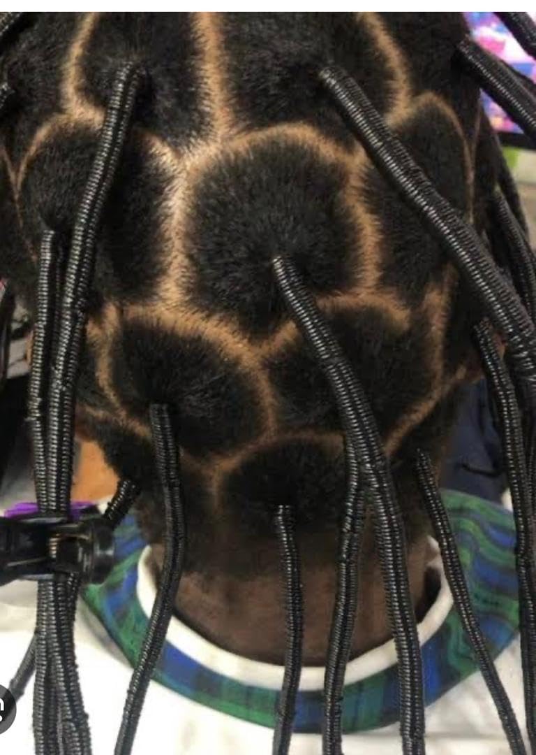 Anango hair thread wrapping Isi Owu technique on kinky hair for stylish hold