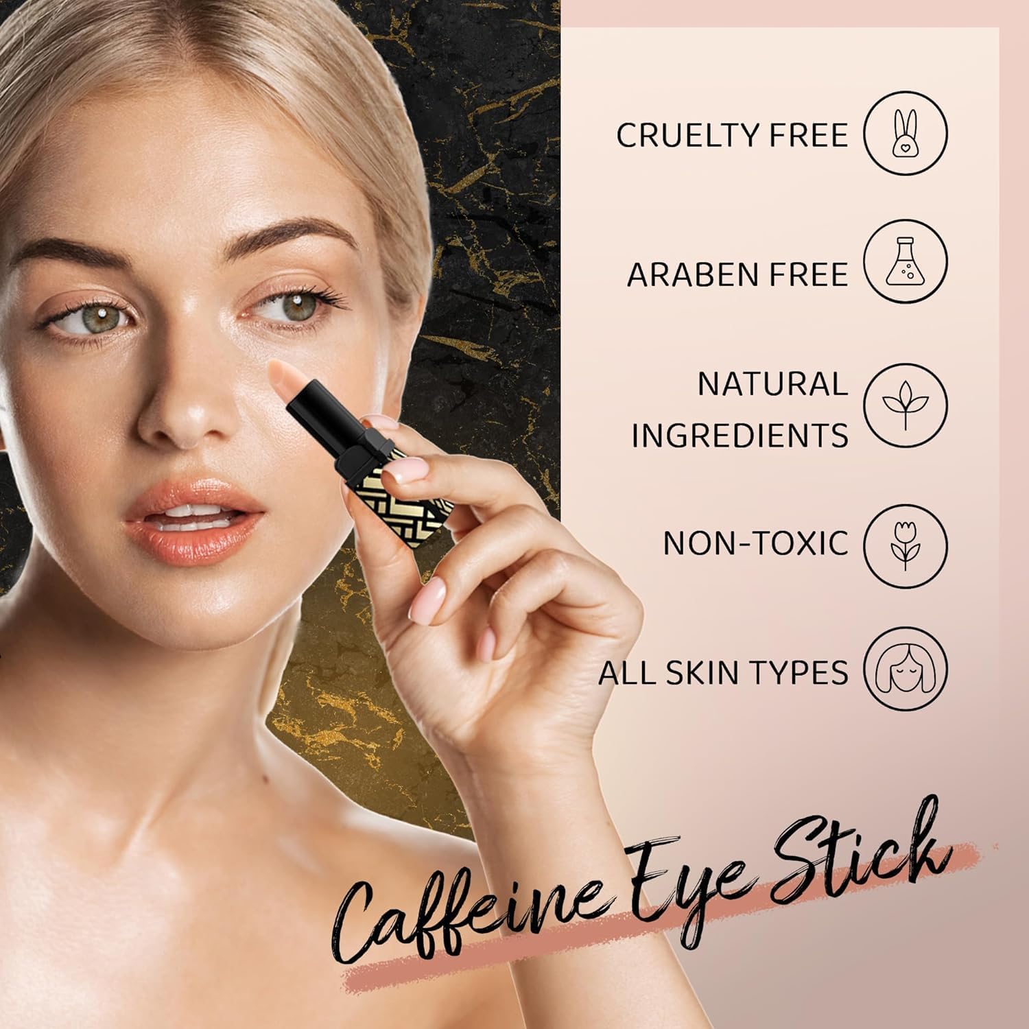 ANAREAL under-eye balm for face bags demonstrates portable skincare