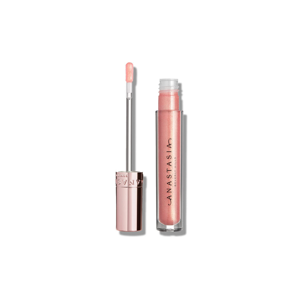 Anastasia Beverly Hills Lip Gloss Peachy outer label for a luminous summer shine.