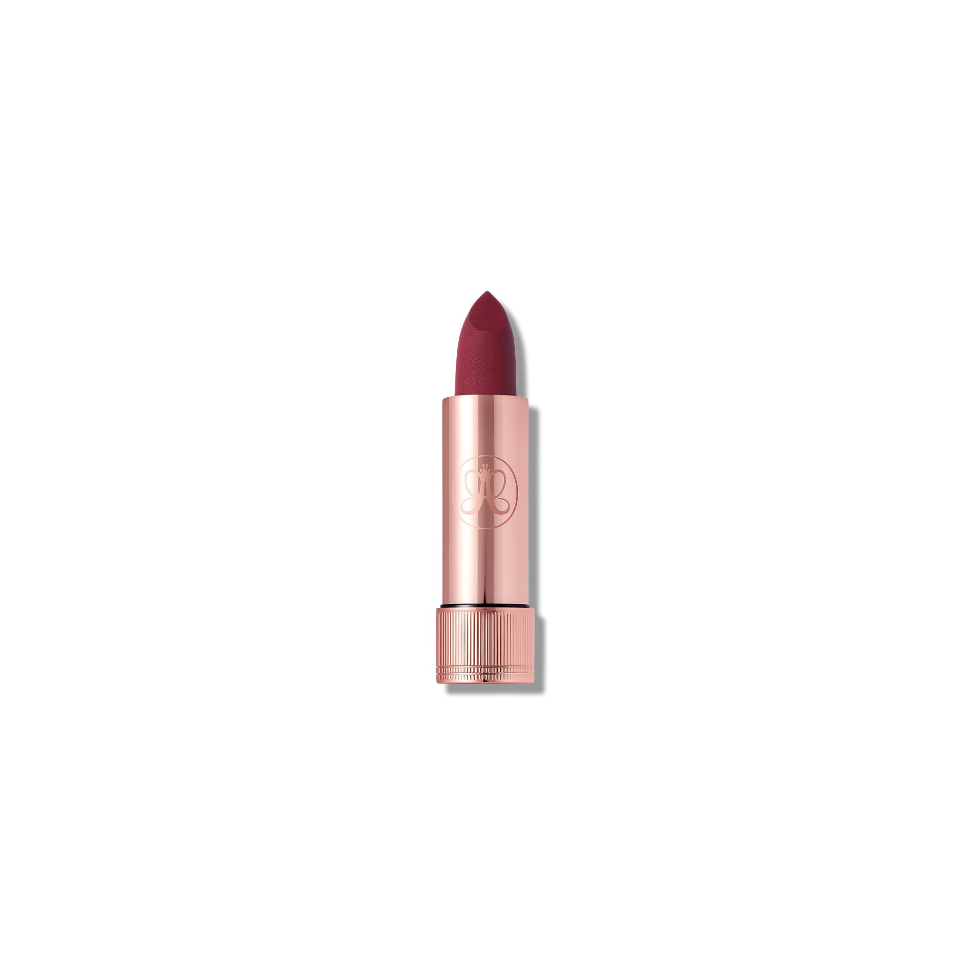 Anastasia Beverly Hills Matte Lipstick Blackberry close-up showing rich color payoff for all-day wear