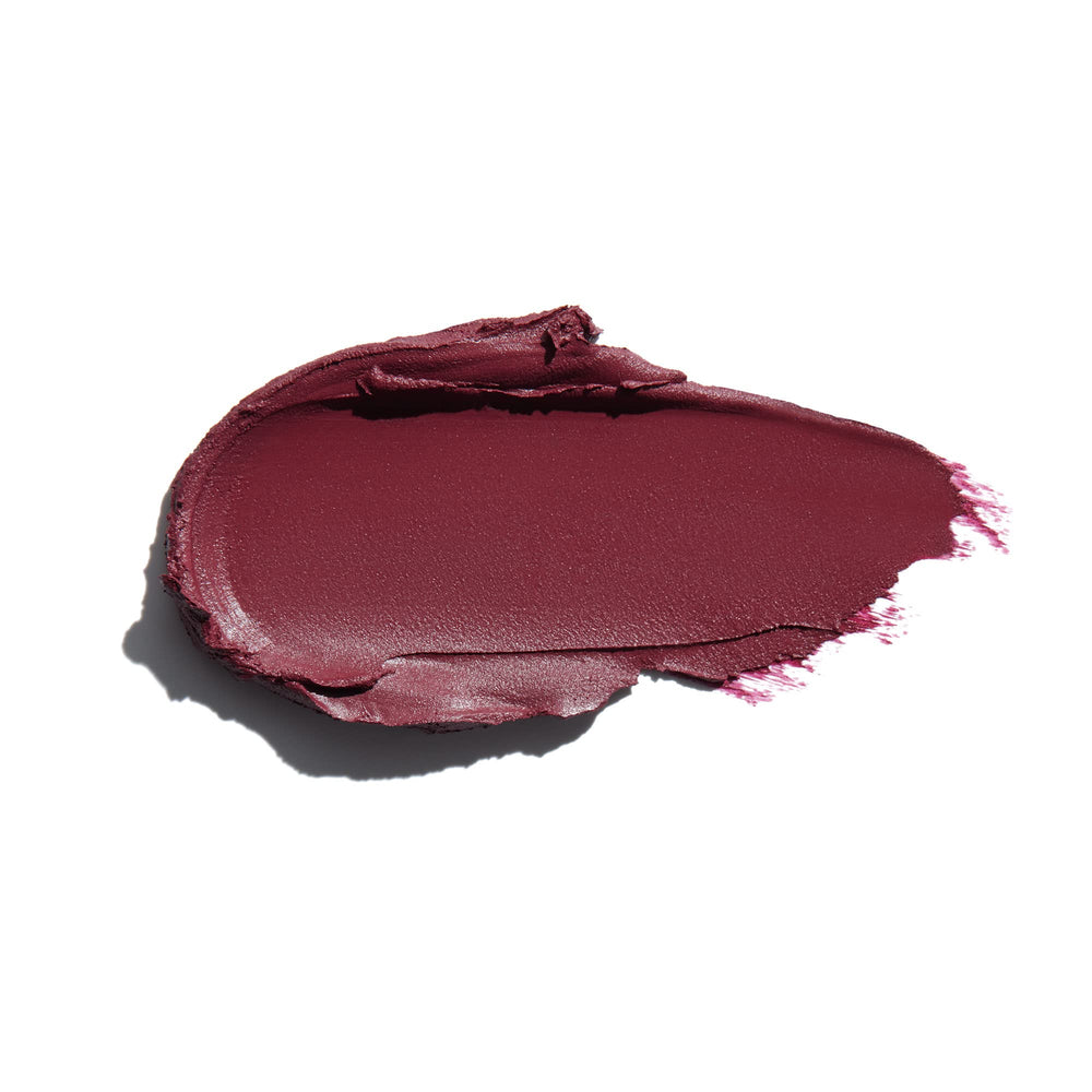 Anastasia Beverly Hills Matte Lipstick Blackberry swatch on lips for precise application and defined shape