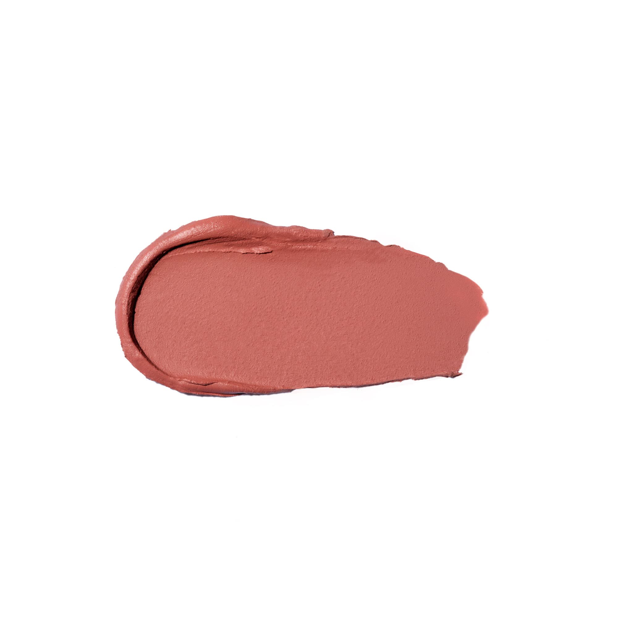 Anastasia Beverly Hills Matte Lipstick Blush Brown portrait emphasizes shade versatility.