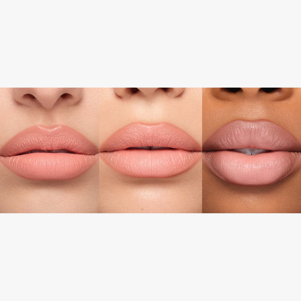 Anastasia Beverly Hills Matte Lipstick Hush Rose on lips for day-to-night wear