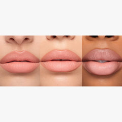 Anastasia Beverly Hills Matte Lipstick Hush Rose on lips for day-to-night wear