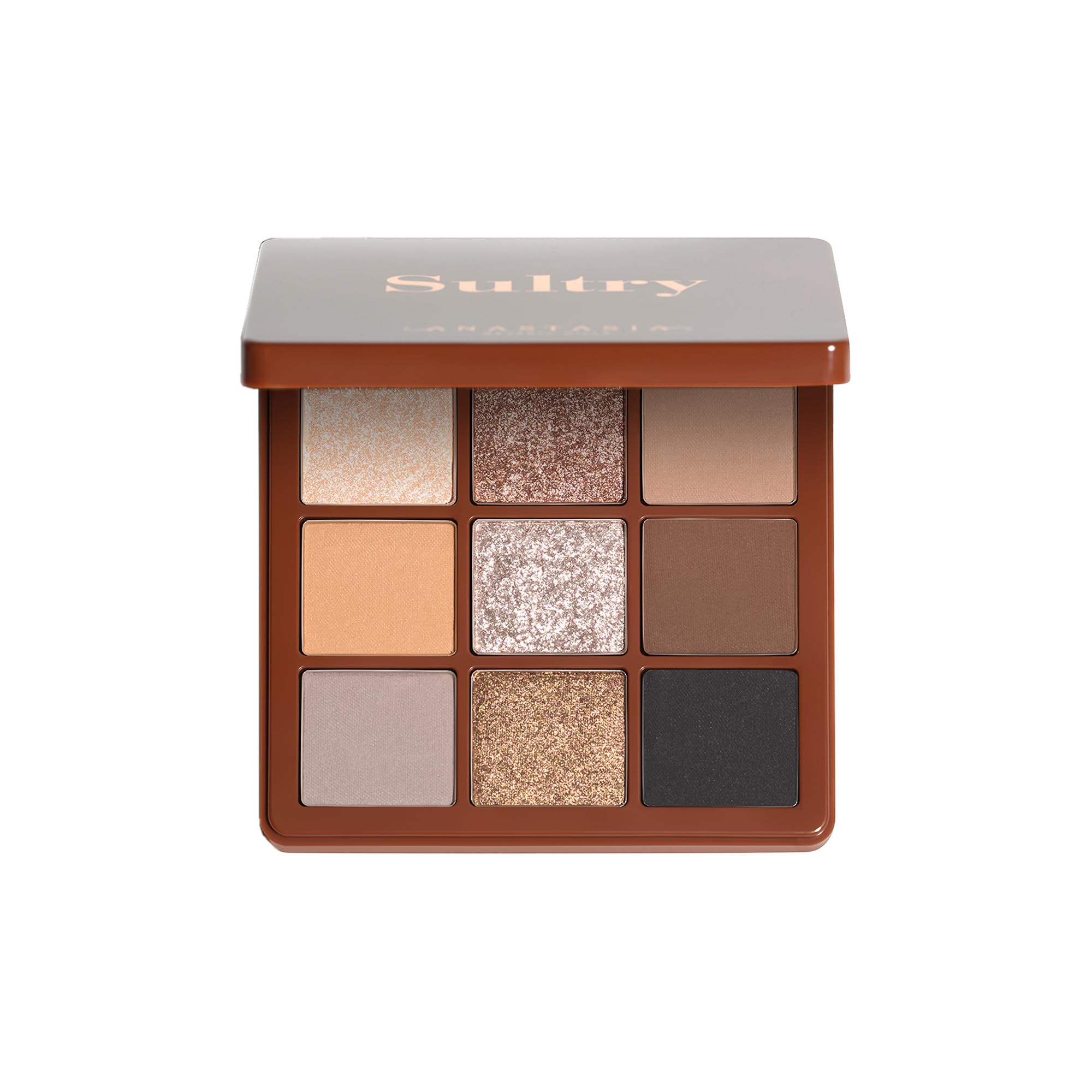 Anastasia Beverly Hills Sultry Mini palette open, vivid pigments for day-to-night looks.