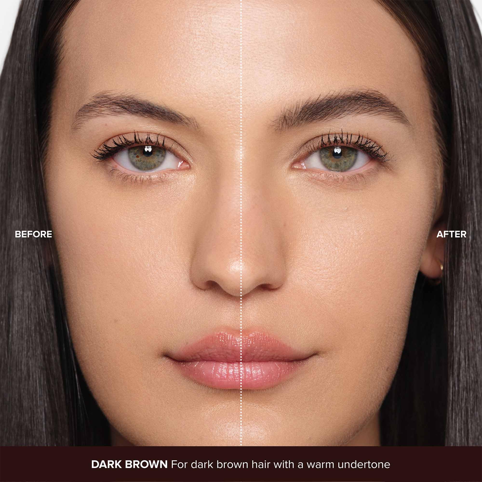 Anastasia Beverly Hills mini brow gel swatch in Dark Brown for natural tint.