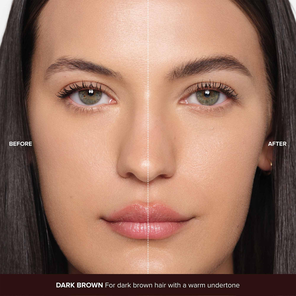Anastasia Beverly Hills mini brow gel swatch in Dark Brown for natural tint.
