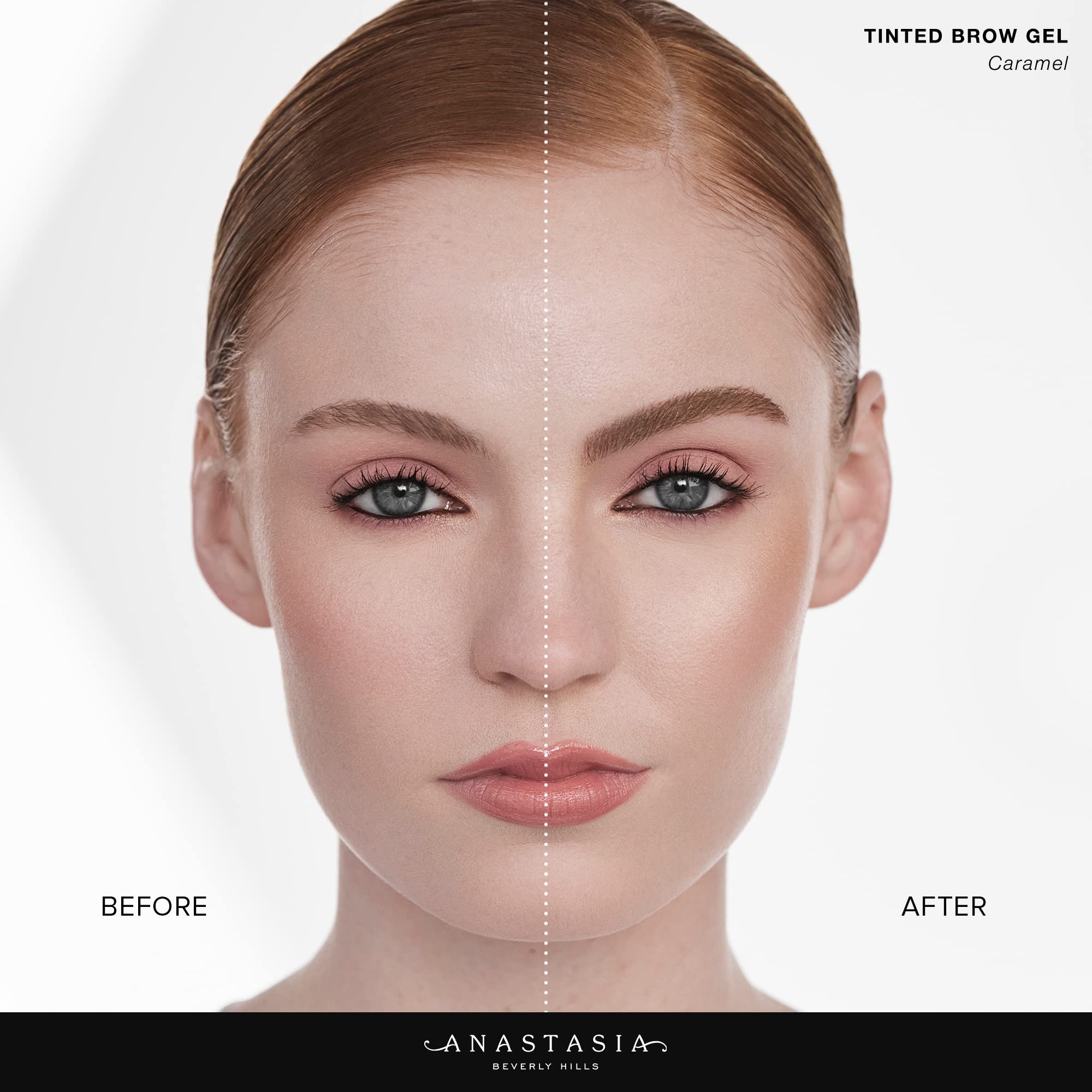 Anastasia Beverly Hills Auburn brow gel swatch dries to matte finish, showing texture