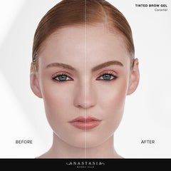 Anastasia Beverly Hills Auburn brow gel swatch dries to matte finish, showing texture