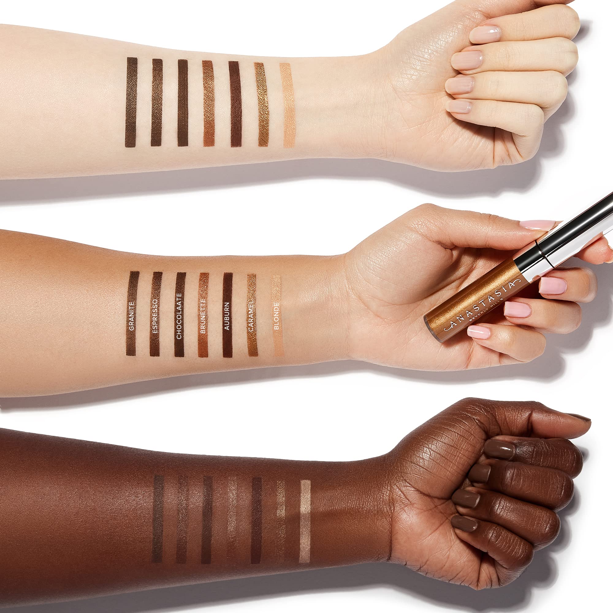 Anastasia Beverly Hills Auburn brow gel wear test demonstrates flexible hold