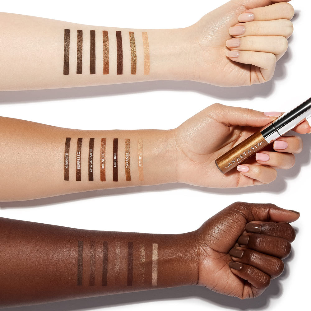 Anastasia Beverly Hills Auburn brow gel wear test demonstrates flexible hold
