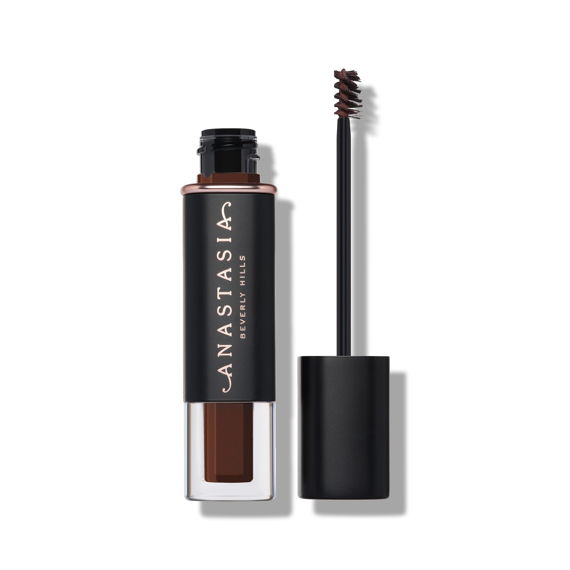 Anastasia Brow Gel Dark Brown tube closeup for quick tint and natural-looking fullness.