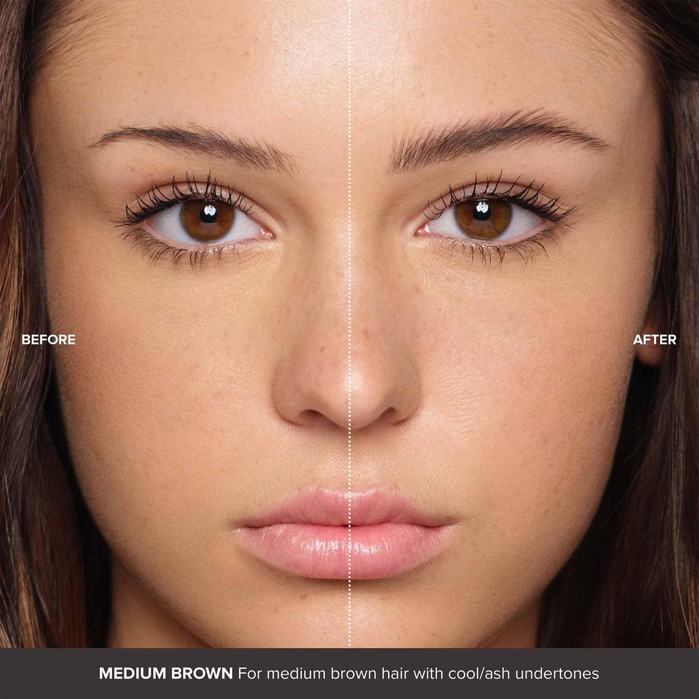 Anastasia Beverly Hills Volumizing Tinted Brow Gel Medium Brown on-wear test demonstrates lasting color.