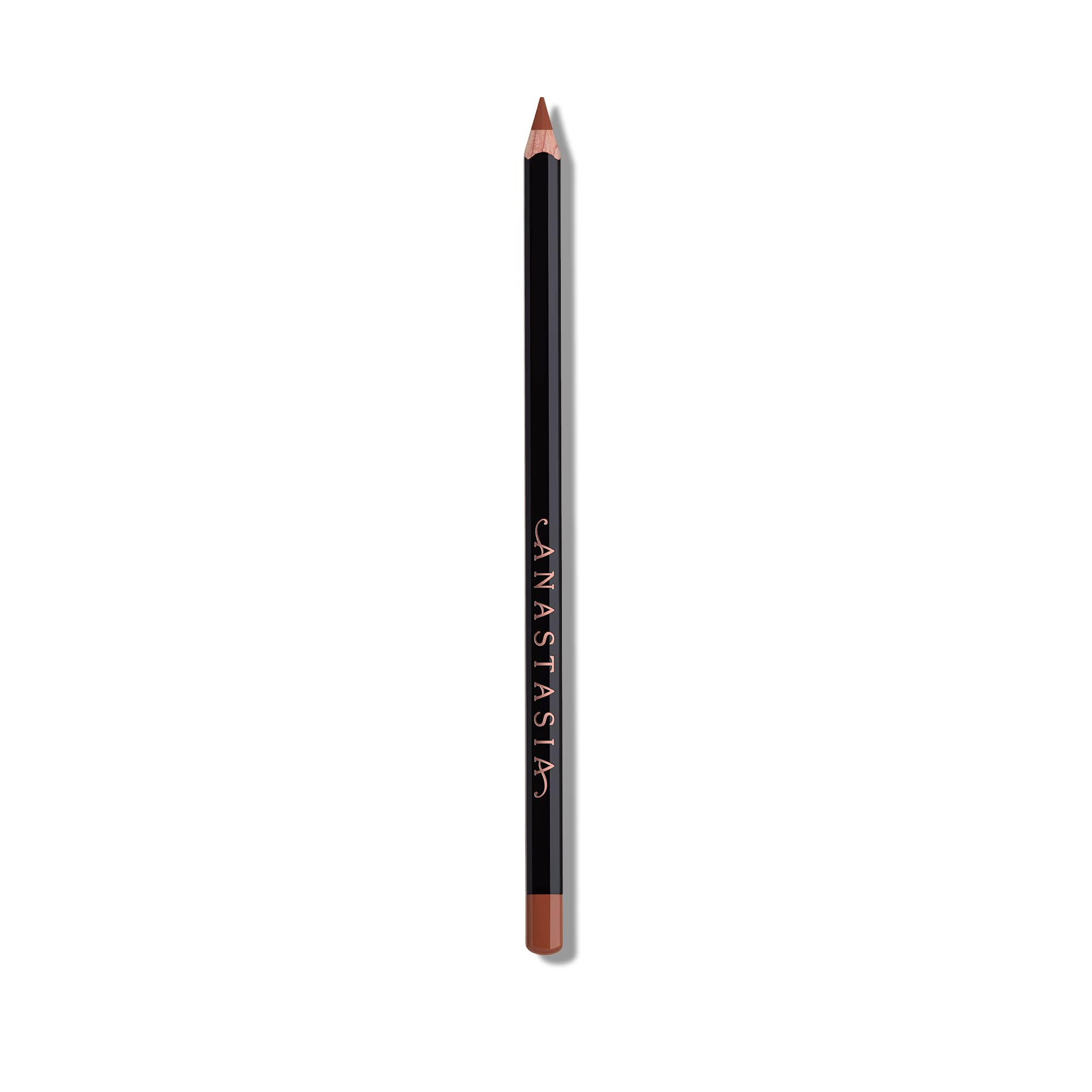 Anastasia Beverly Hills lip liner Cool Brown pencil closeup for precise lip shaping.