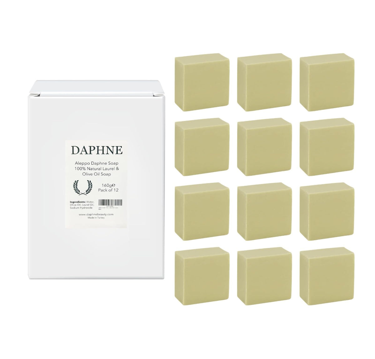 AnatoliaDaphne Aleppo Soap handmade bar closeup shows natural texture for gentle cleansing.