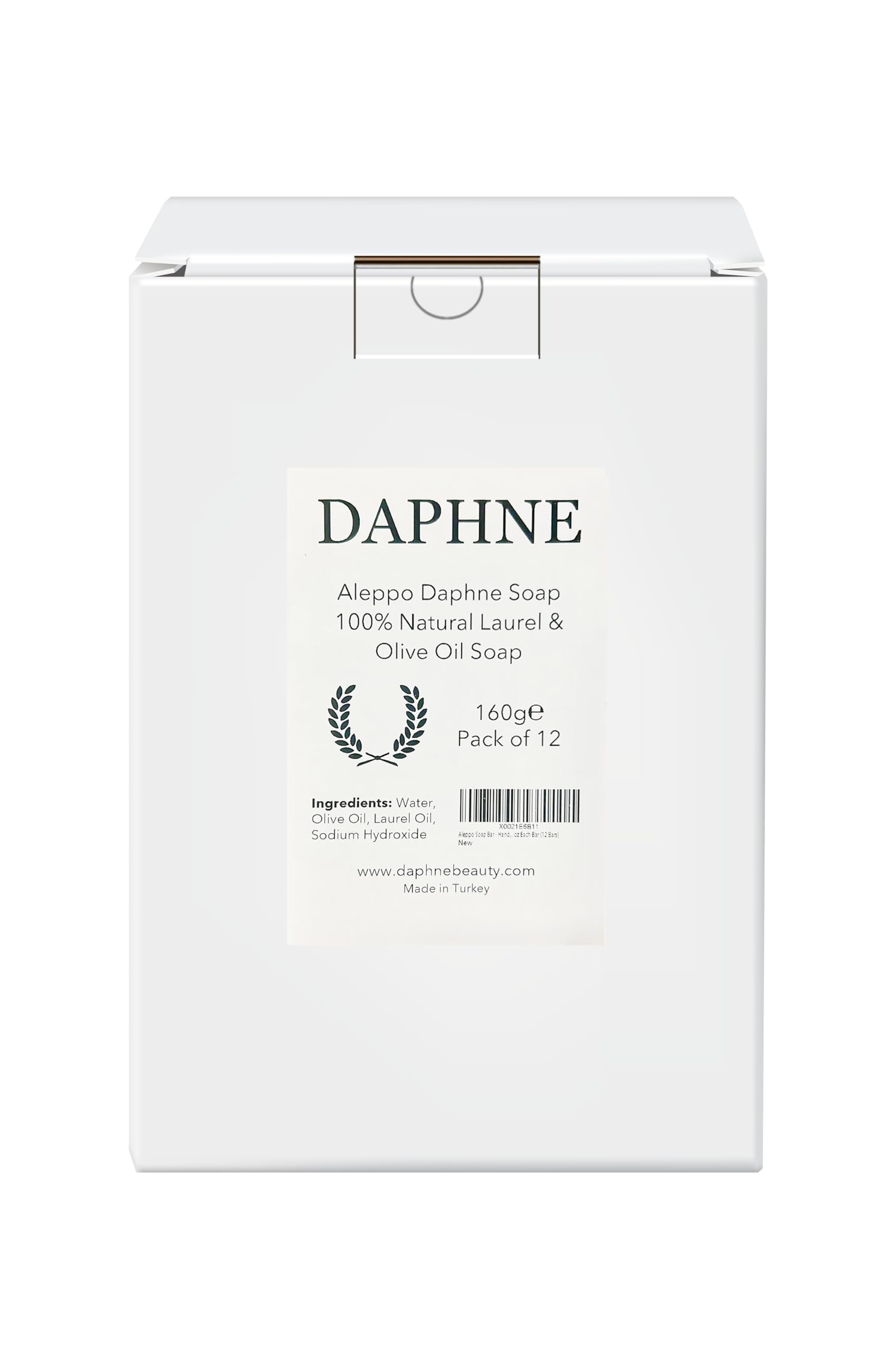 AnatoliaDaphne Aleppo Soap natural ingredients label conveys simple, skin-friendly cleansing.