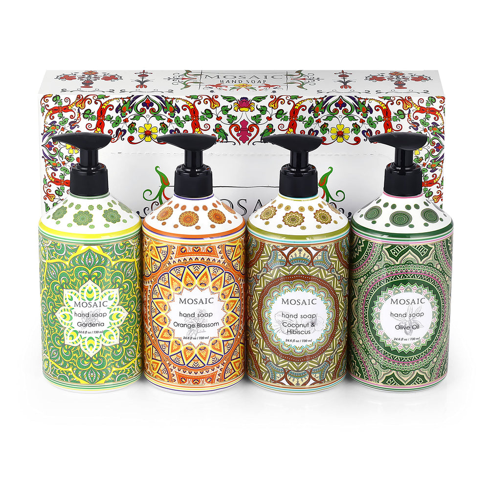 AnatoliaDaphne Mosaic coconut oil bottle close-up emphasizes creamy lather and pampering feel.