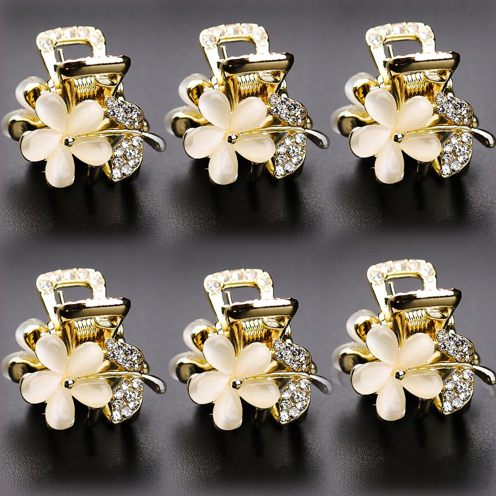 ANBALA small hair claw clips with opal rhinestones provide secure hold and sparkle.