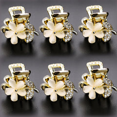 ANBALA small hair claw clips with opal rhinestones provide secure hold and sparkle.