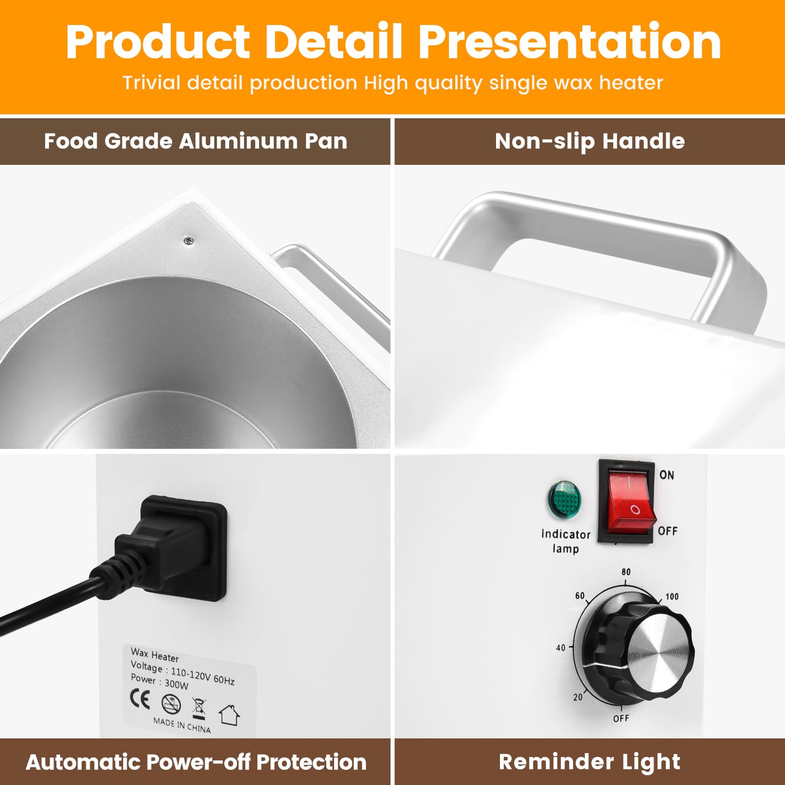 Anbull large-diameter wax pot enabling multiple treatments.