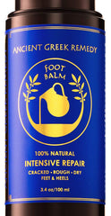 Ancient Greek Remedy foot balm jar closeup for dry heels moisture