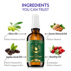 Ancient Greek Remedy fragrance-free label on packaging signals sensitive-skin friendly formula
