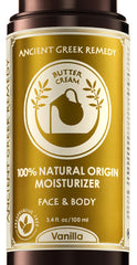 Ancient Greek Remedy Vanilla Butter Cream packaging shot highlighting organic formula