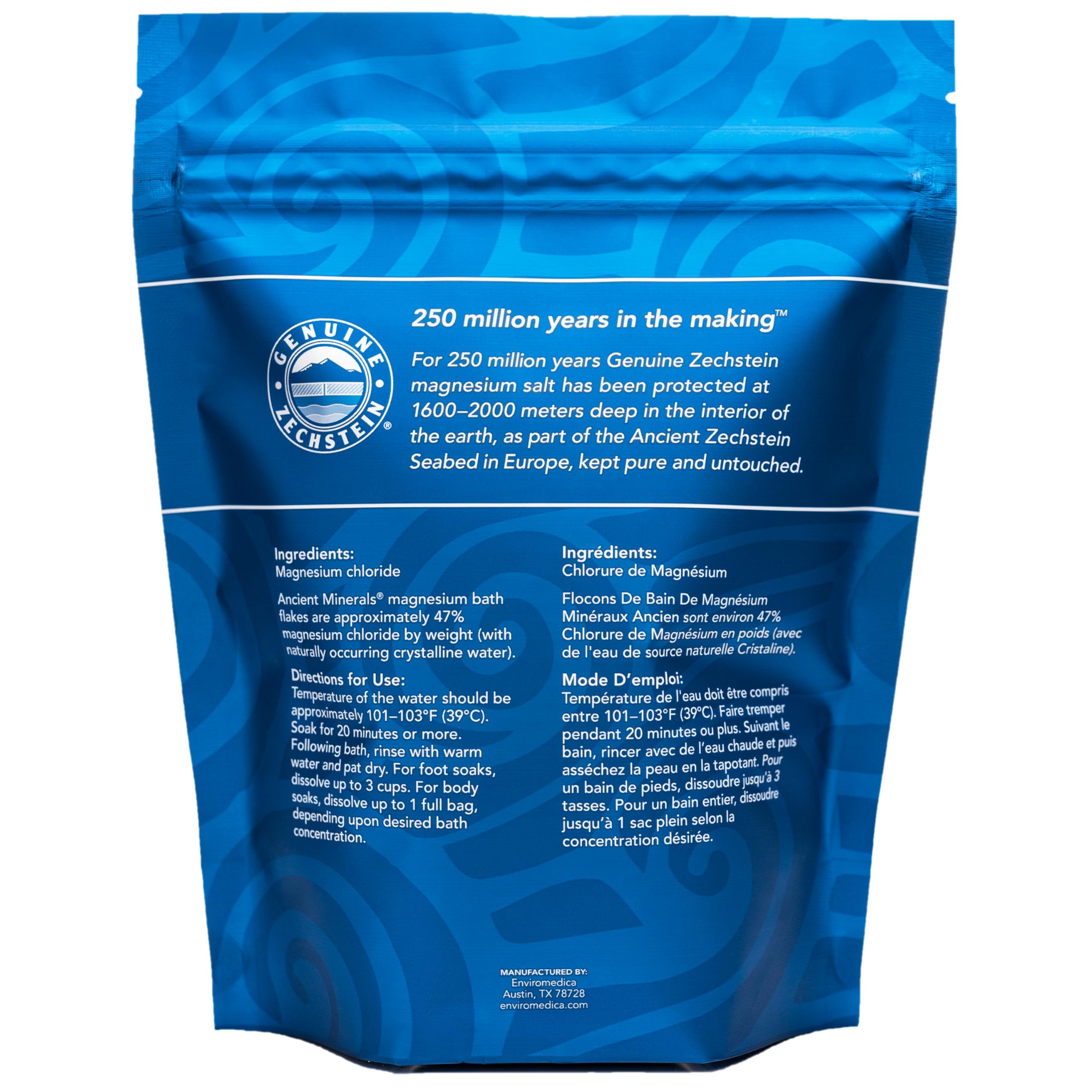 Ancient Minerals label detail—clear Zechstein purity story