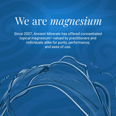 Ancient Minerals magnesium oil spray-application shows fast-absorbing mist for legs and arms.