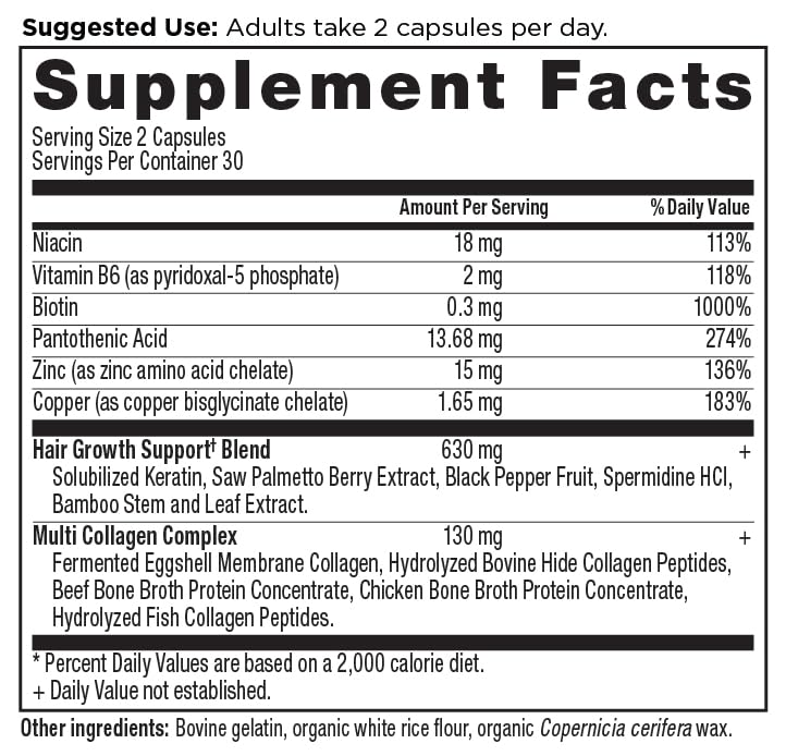 Ancient Nutrition Hair Growth capsules closeup for daily supplementation