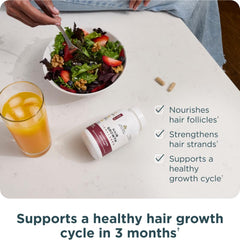 Ancient Nutrition Hair Growth solubilized keratin closeup strengthens follicles and shine