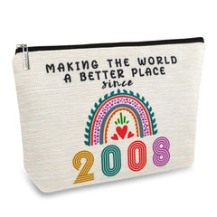 ancpeany 17th birthday makeup bag front pattern for stylish teen gifting and daily cosmetics storage