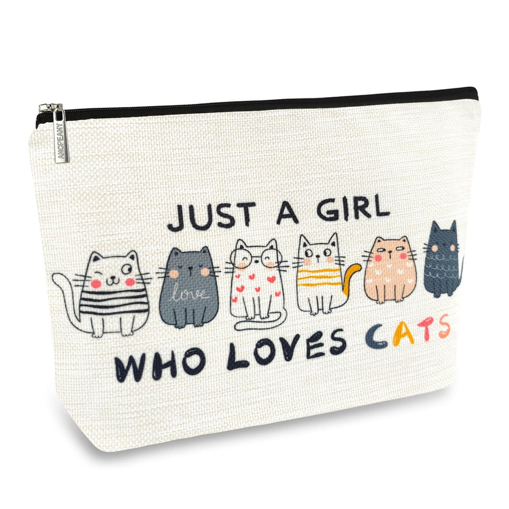 Ancpeany cat gifts makeup bag front print for everyday organization.