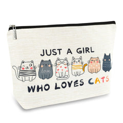 Ancpeany cat gifts makeup bag front print for everyday organization.