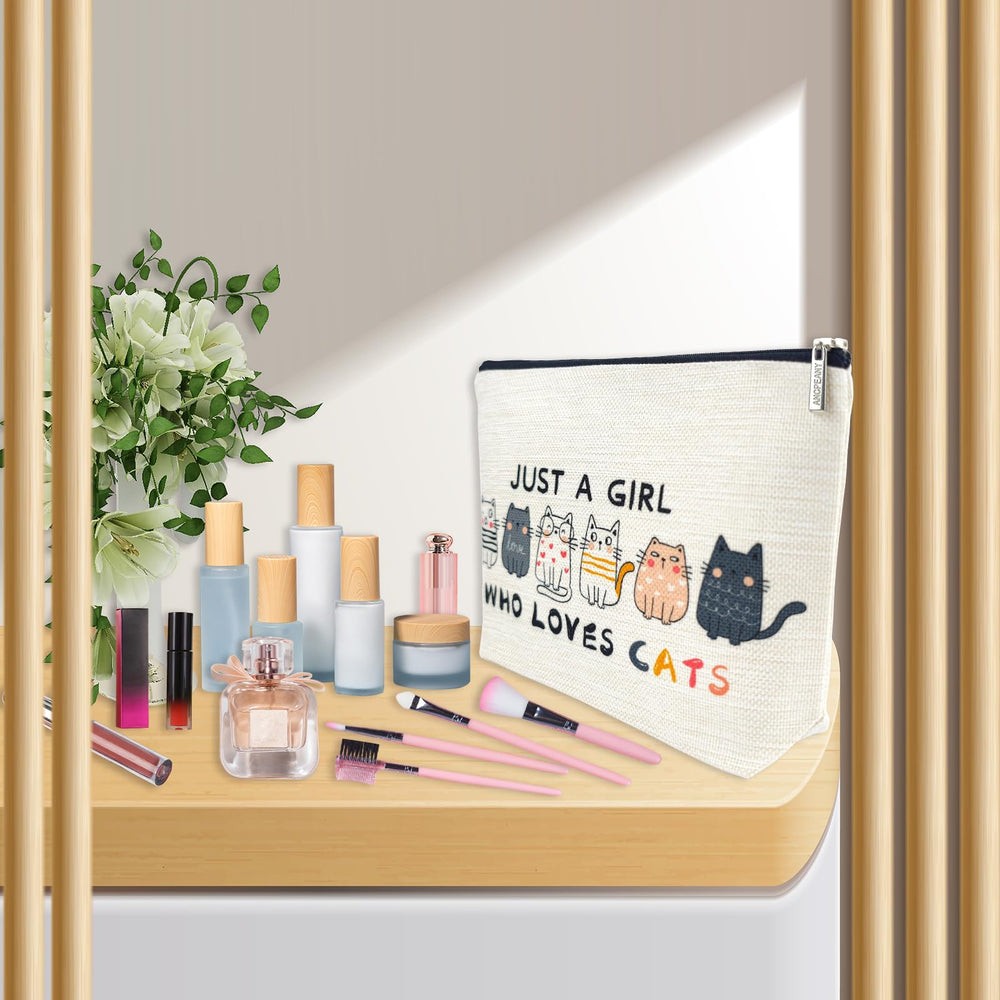 Ancpeany cat gifts makeup bag travel-friendly design fits on the go.