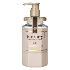 And Honey Deep Moist Treatment 2.0 bottle close-up showcases moisture-boosting formula.