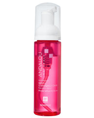 Andalou Naturals 1000 Roses Gentle Cleansing Foam bottle preserves moisture during daily cleansing.