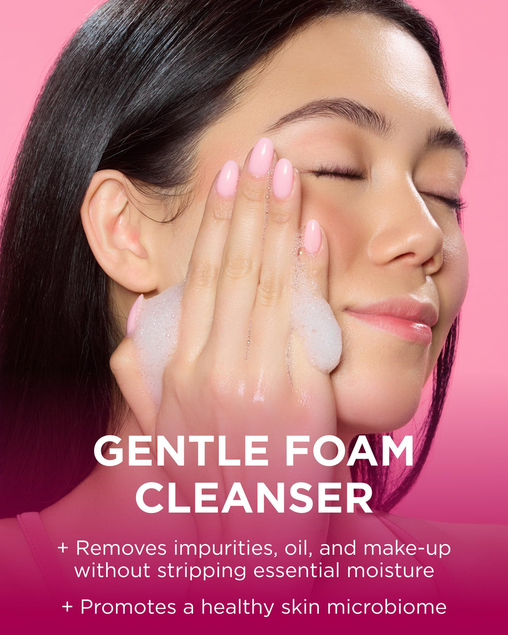 Andalou Naturals 1000 Roses Gentle Cleansing Foam foamy lather gently removes makeup.