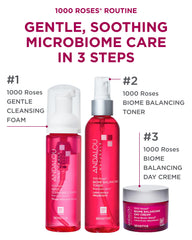 Andalou Naturals 1000 Roses Rose fragrance provides a soothing aroma during cleansing.