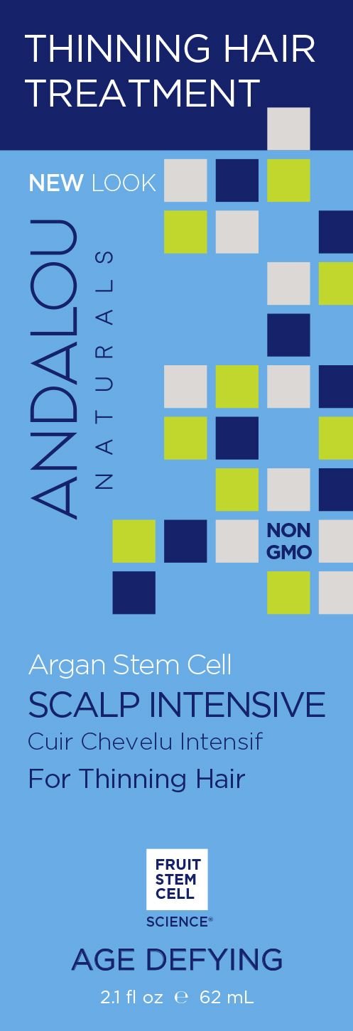 Andalou Naturals Argan Stem Cell Age Defying Scalp Intensive close-up shows a creamy, soothing texture for scalp care.